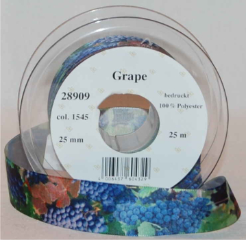 Geschenkband "Grape", blau, Breite: 25 mm