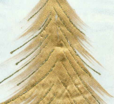 Edeltanne, goldener Baum/silberne Striche, ca. 112 cm breit