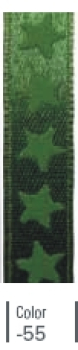Effektband 3D-Print mit Stern, grün, 10 mm breit