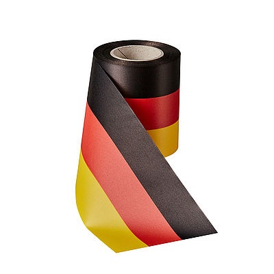 Super-Satin-Schleifenband schwarz-rot-gold