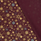 Preview: Cotton Poplin fabric printed and foil Stars Wine red, 145 cm, 12 m