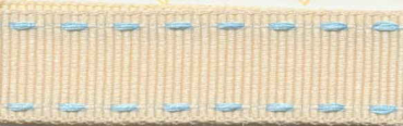 Stitched Grossgrain creme/blau