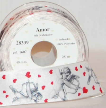Amor, 25 mm x 25 m, Textilband