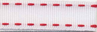 Stitched Grossgrain weiß/rot