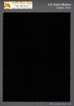 Satin Molton, ca. 300 g/m²  B1, M1, 300 cm, schwarz, 60 m