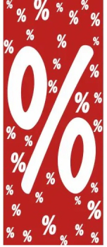 Dekobanner "%", 75 x 180 cm