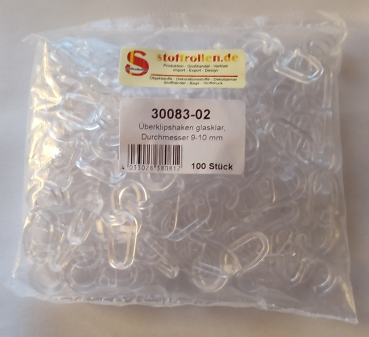 Überklipshaken glasklar, 9-10 mm Ø, 100 Stück
