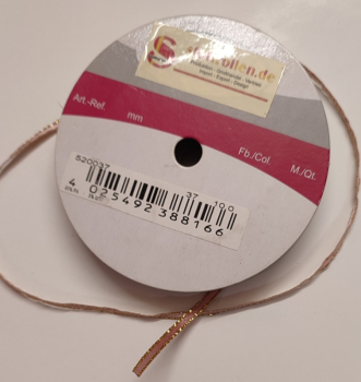 Geschenkband mit Lurexkante, rosa, 3 mm, 10 m