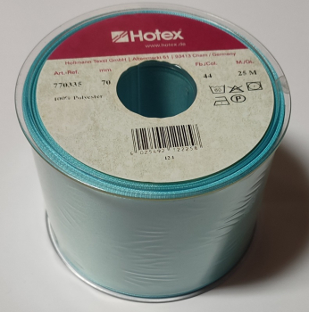 Satinband doppelseitig, türkis,  70 mm breit, 25 m