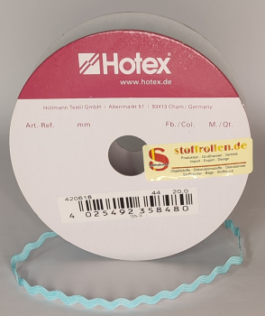 Zackenlitze Textilband turquoise, 7 mm, 20 m