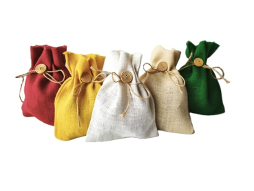 100 x Jute DEKO-SÄCKCHEN Color, 20  x 25 cm