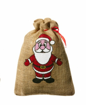 100 x Jute DEKO-SÄCKCHEN Nikolaus, 18  x 25 cm
