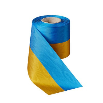 Nationalband Moiré gelb-blau, 100 mm x 25 m