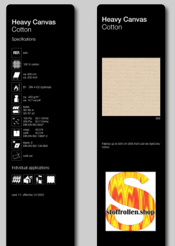 Heavy Canvas Cotten, rohweiss, B1, 430 g, 520 cm, 30 m