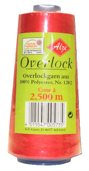 4 x Overlockgarn auf 2500m - X-Wickel, rot