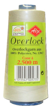 4 x Overlockgarn auf 2500m - X-Wickel, hellgrau