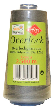 4 x Overlockgarn auf 2500m - X-Wickel, dunkelgrau