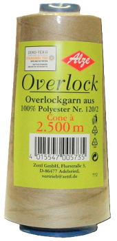 4 x Overlockgarn auf 2500m - X-Wickel, hellbraun