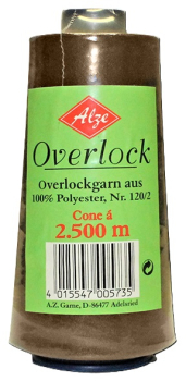 4 x Overlockgarn auf 2500m - X-Wickel, braun