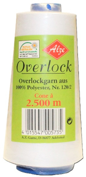 4 x Overlockgarn 2500m - X-Wickel, weiß