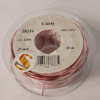 Curly Drahtkante, rot, 25 mm, 25 m