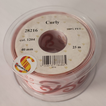 Curly Drahtkante, rot, 40 mm, 25 m