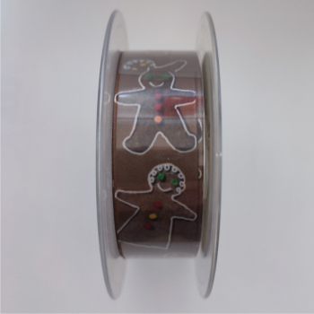 Preview: Textilband "Lebkuchen", braun, 25 mm, 25 m