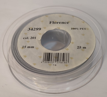 Preview: Florence, silber, 15 mm breit, 25 m
