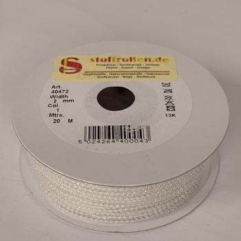 Preview: Perlen-Zugband "micro bead string", iridescent, 2 mm breit