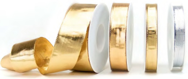 Preview: Glitzer, Dekoband gold 15 mm, 25 m