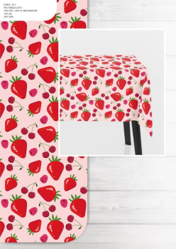 Tischdecke Erdbeere, 260 g/m², 150 cm, 15 m