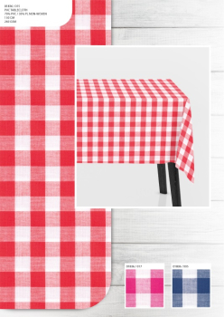 Tischdecke Karo rot/weiss, 260 g/m², 150 cm, 15 m