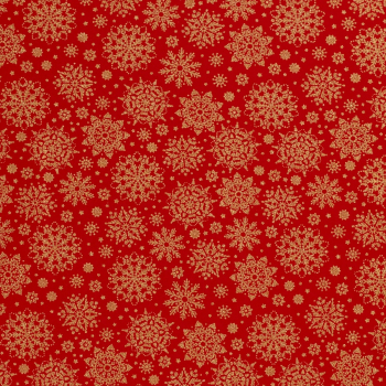 Baumwolle Popeline Stoff bedruckt und foliendruck Weihnacht Eisblumen Rot, 145 cm, 12 m