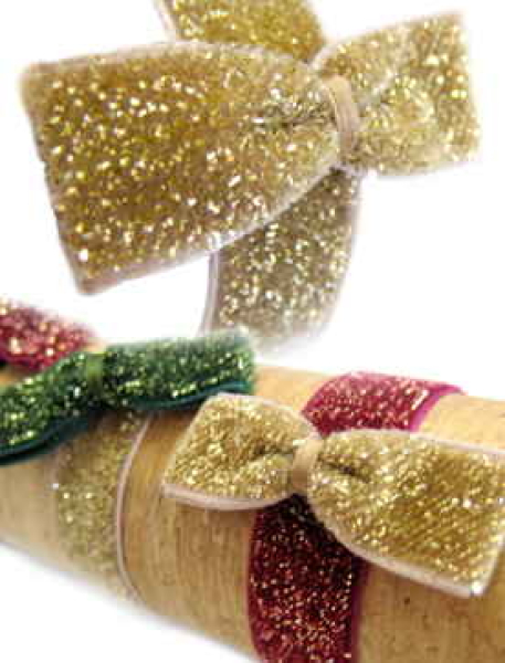 Samtband Golden Velvet, 22 mm x 75 m
