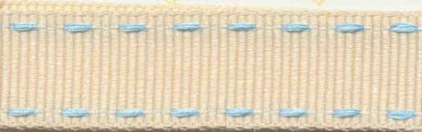 Stitched Grossgrain creme/blau