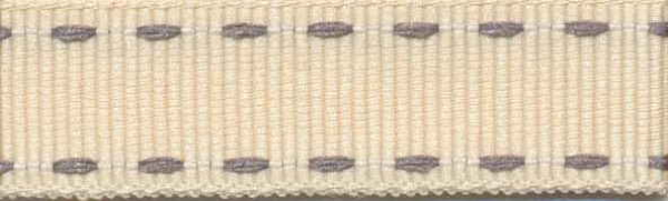 Stitched Grossgrain creme/grau
