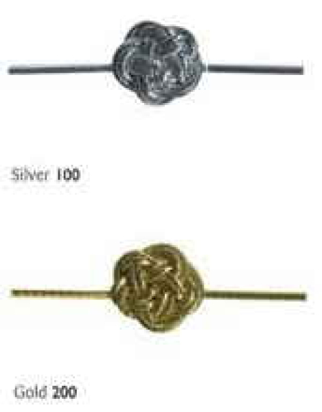 Schleife mit elastischem Zugband " Button Style Loops", silber, 500mm