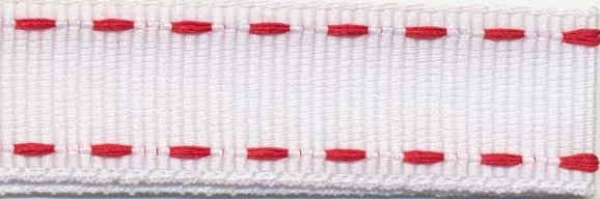 Stitched Grossgrain weiß/rot