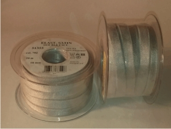 Elastisches Satin Double Face, 10 mm, 20 m