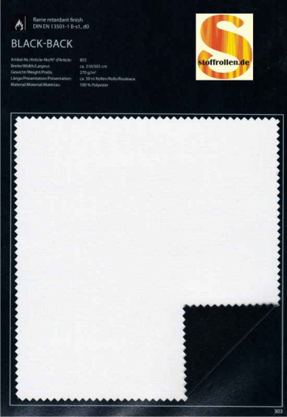 Black-Back, 310 cm, weiss/schwarz