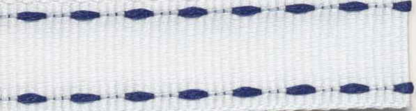 Stitched Grossgrain weiß/blau