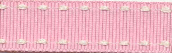 Stitched Grossgrain rosa/weiß