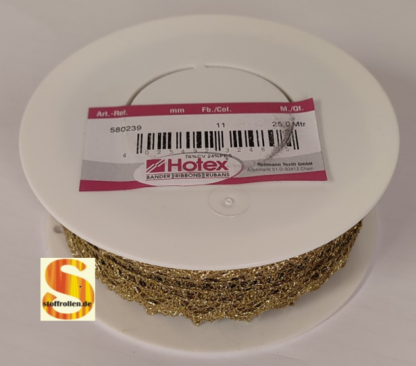 Brokatborte 16 mm breit, dunkelgold