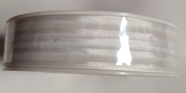 Pull-loop ribbon, white, 25 mm, 25 m
