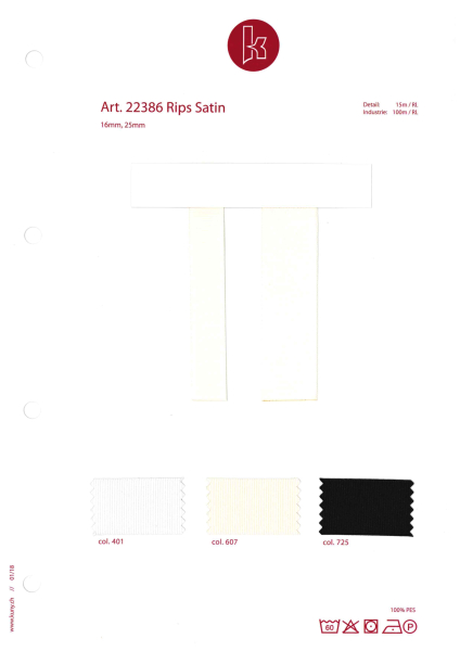 Rips Satin Musterkarte
