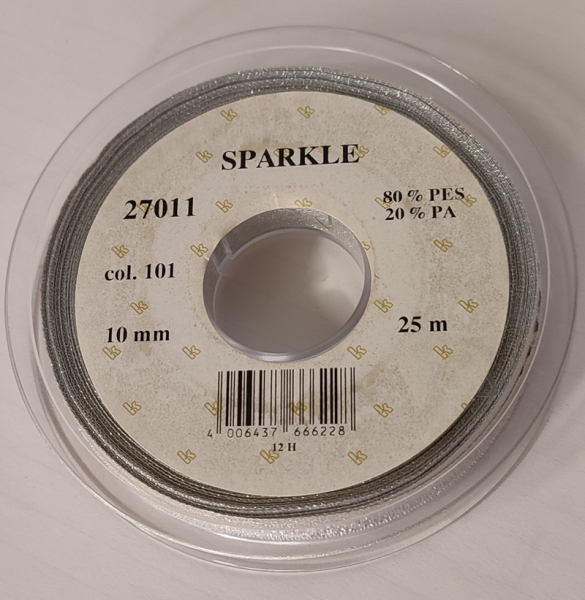 Sparkle silber, 10 mm, 25 m