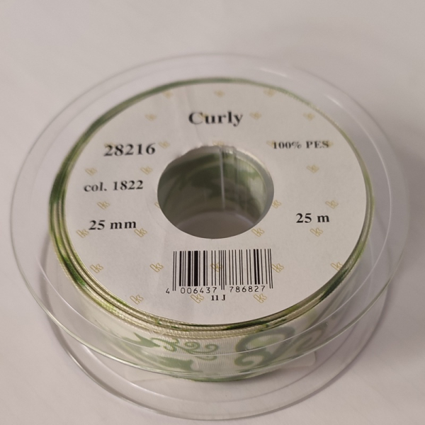 Curly Drahtkante, 25 mm, grün, 25 m