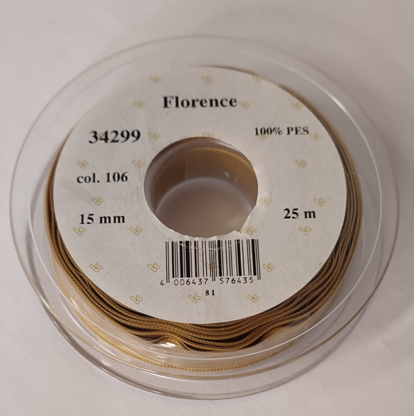 Florence, gold, 15 mm, 25 m