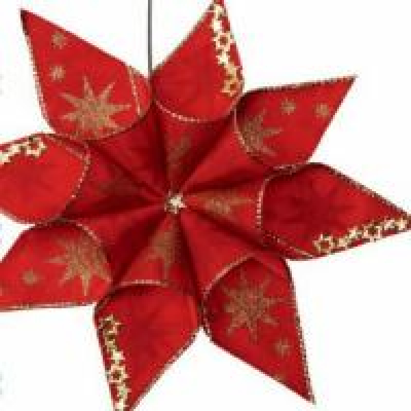 Geschenkband mit Goldstern, rot, Goldkante, 25 mm, 25 m