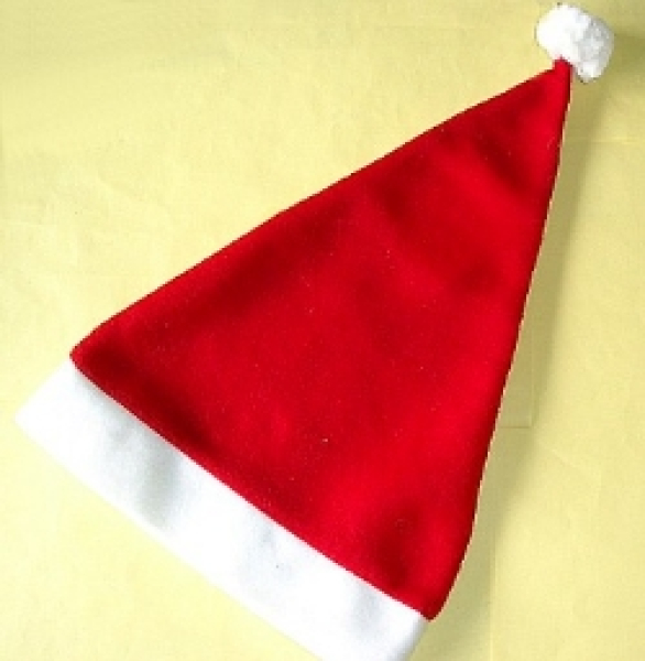 Weihnachtsmütze,  Filz, rot/weiß